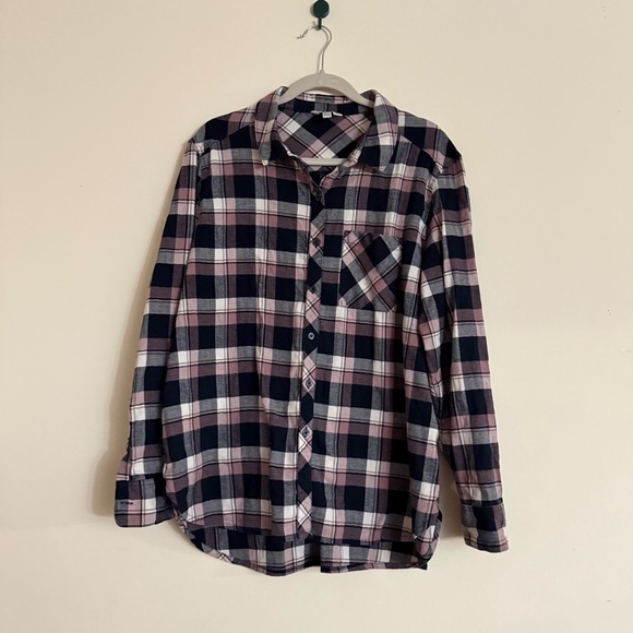Orvis Women’s Plaid Flannel Button Down Shirt Pink and Blue XXL - Picture 1 of 5